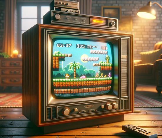Retrogame in TV toestel